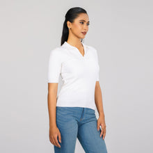 Load image into Gallery viewer, Womens White Polo Sweater
