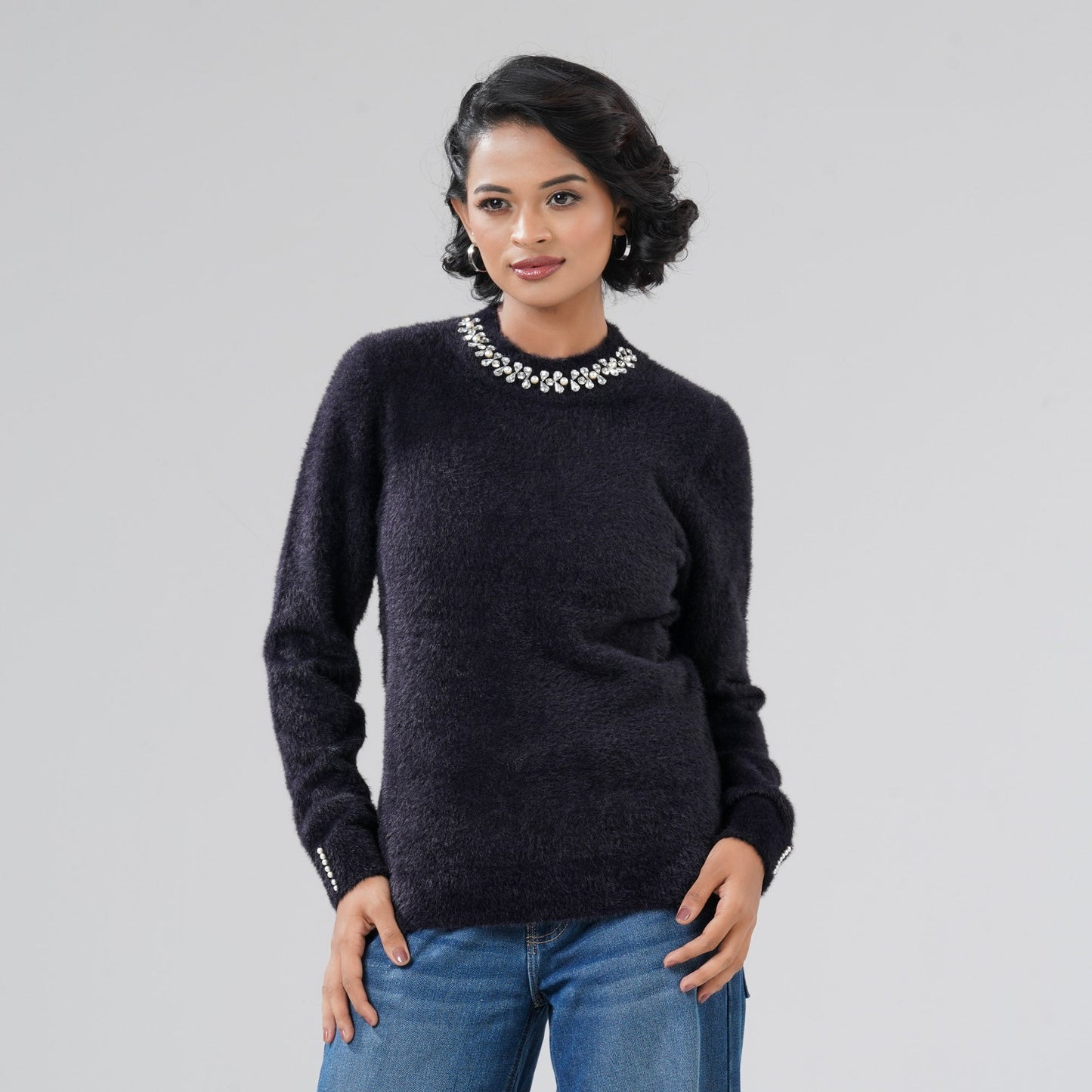 Womens Black Pullover