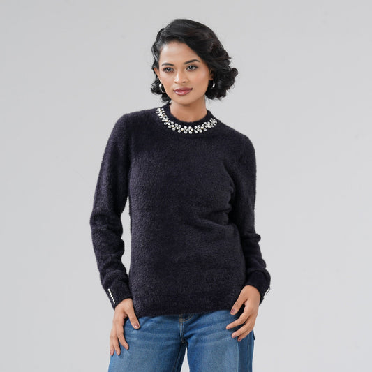 Womens Black Pullover