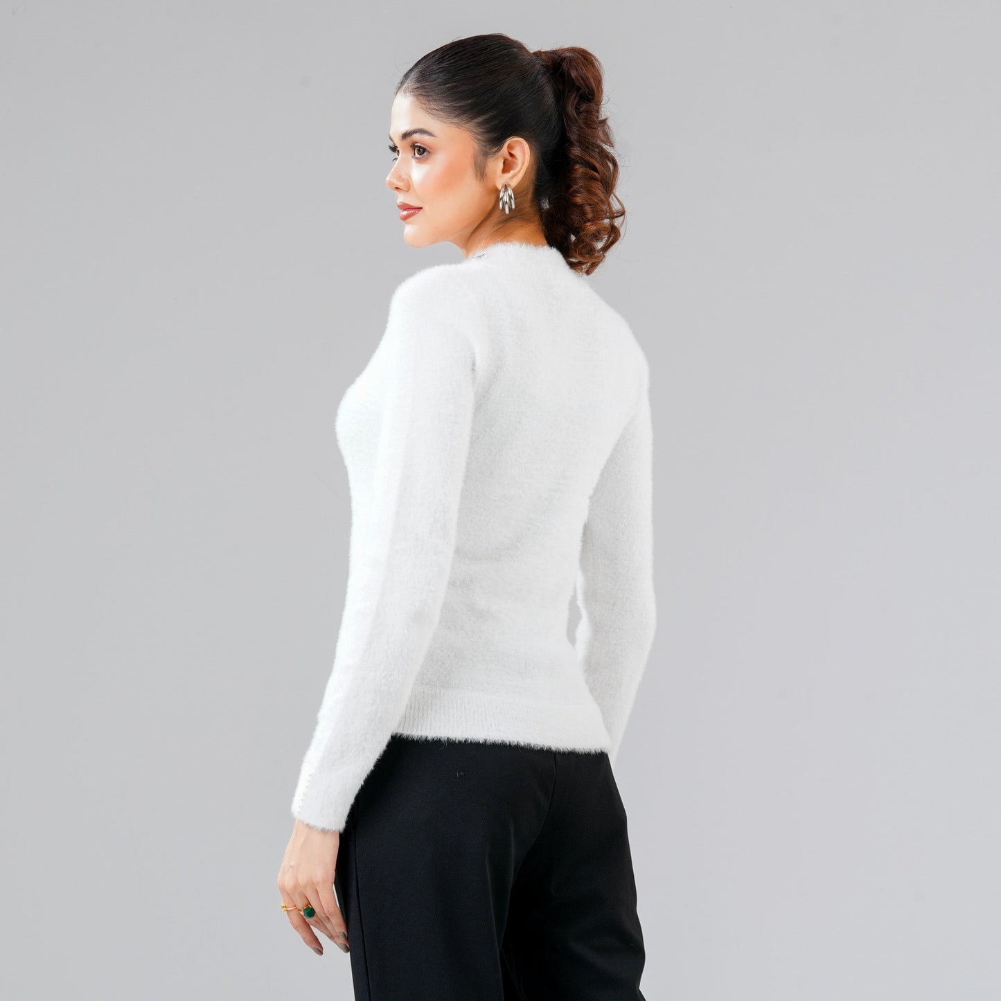 Womens White Pullover