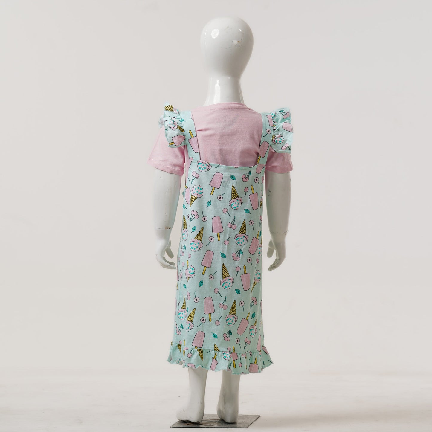 Baby Girls Pink & Aqua Romper Set