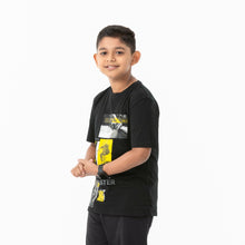 Load image into Gallery viewer, Boys Black Printed T-Shirt
