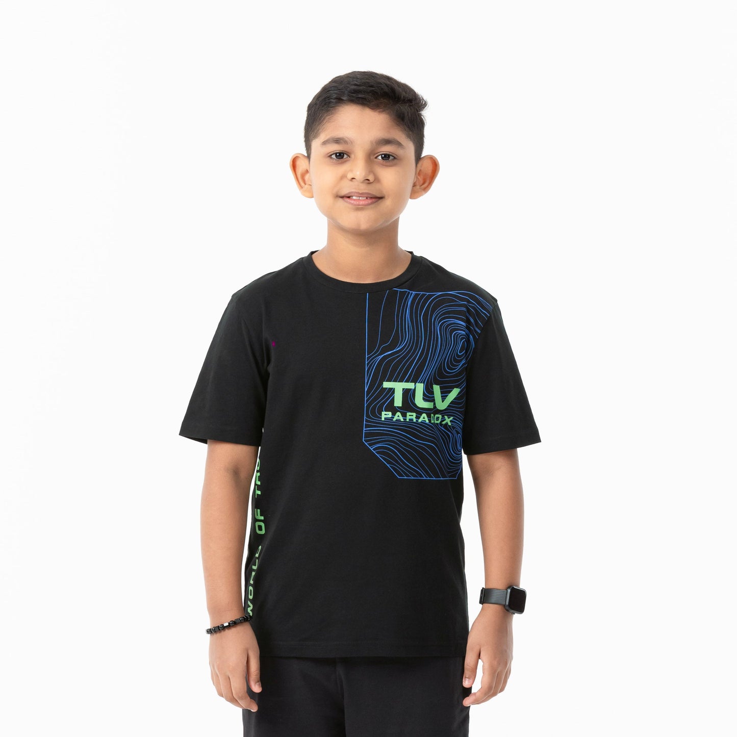 Boys Black Printed T-Shirt