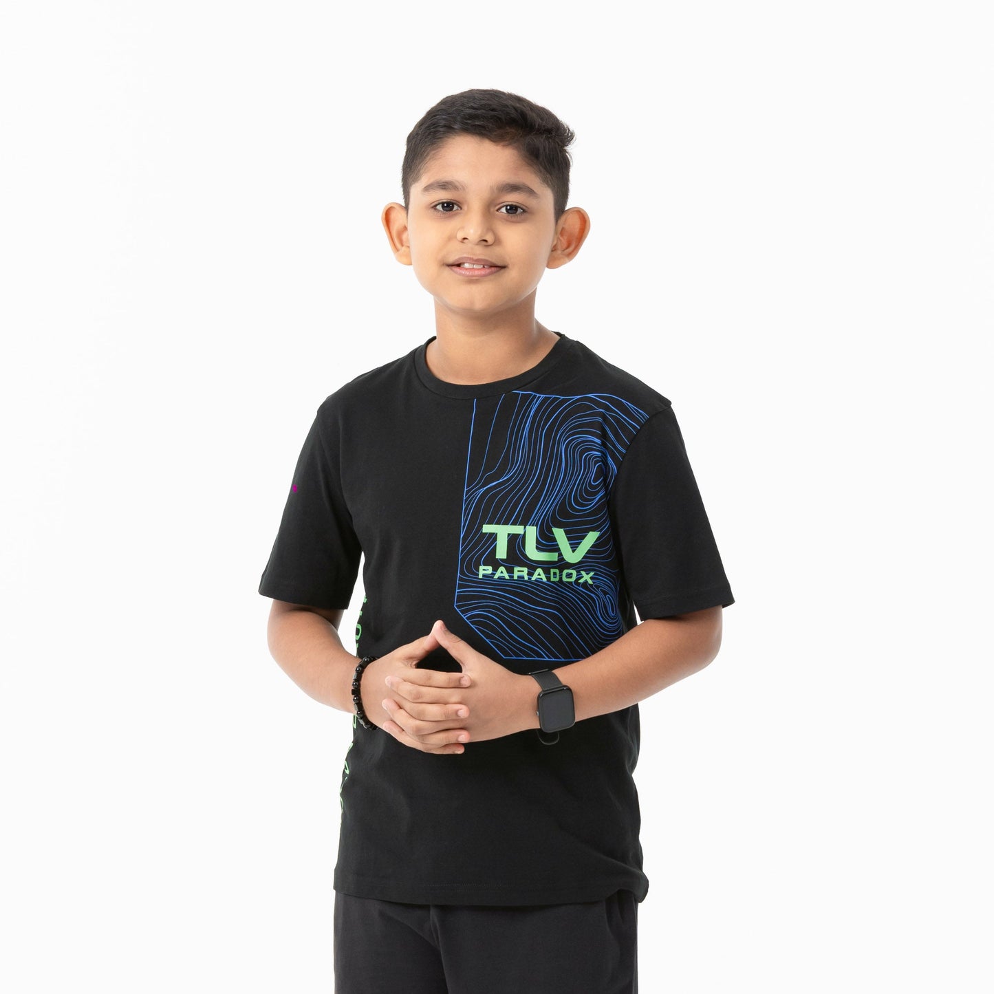 Boys Black Printed T-Shirt