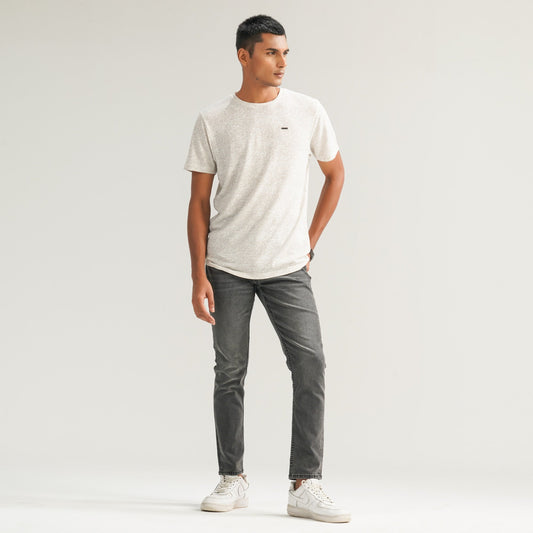 Mens White Brown T-Shirt