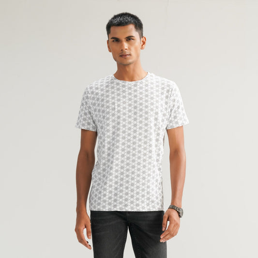 Mens Aop Black & White  T-Shirt
