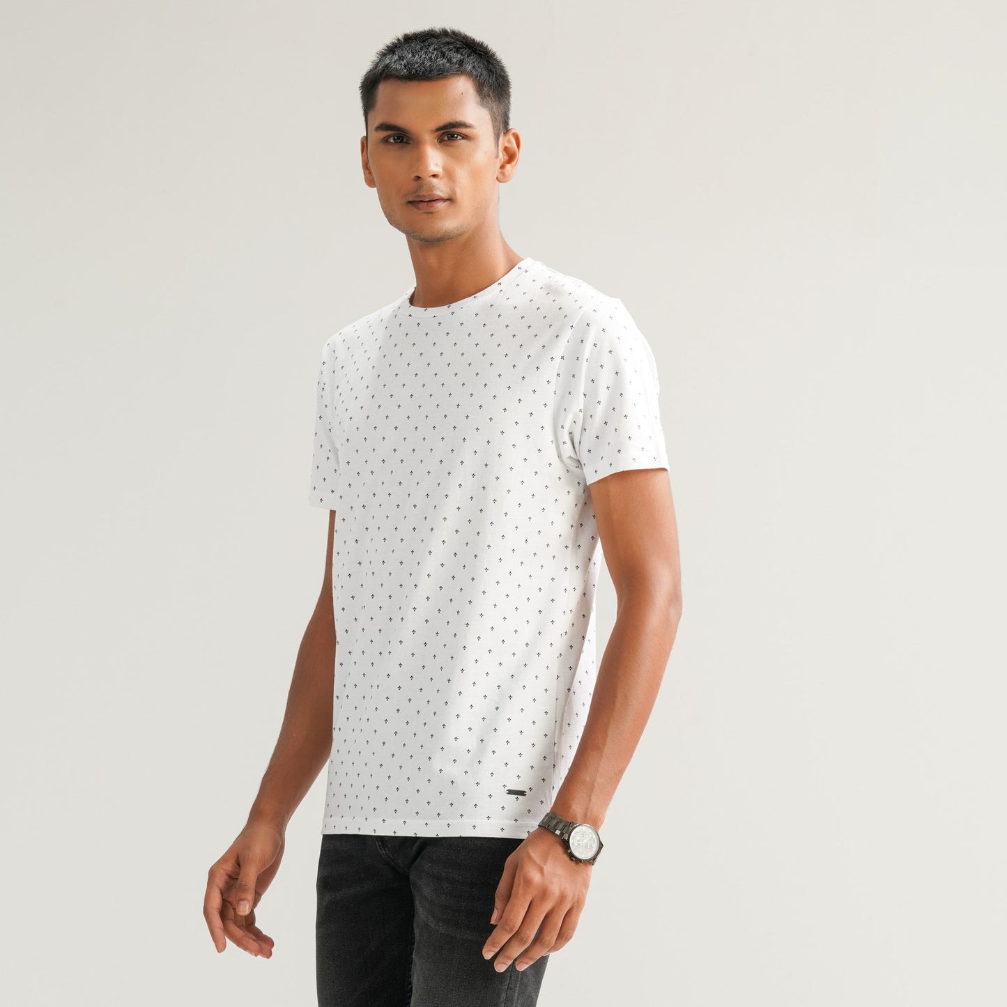 Mens White & Black T-Shirt