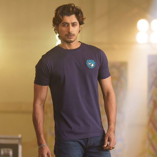Mens Cotton Navy T-Shirt