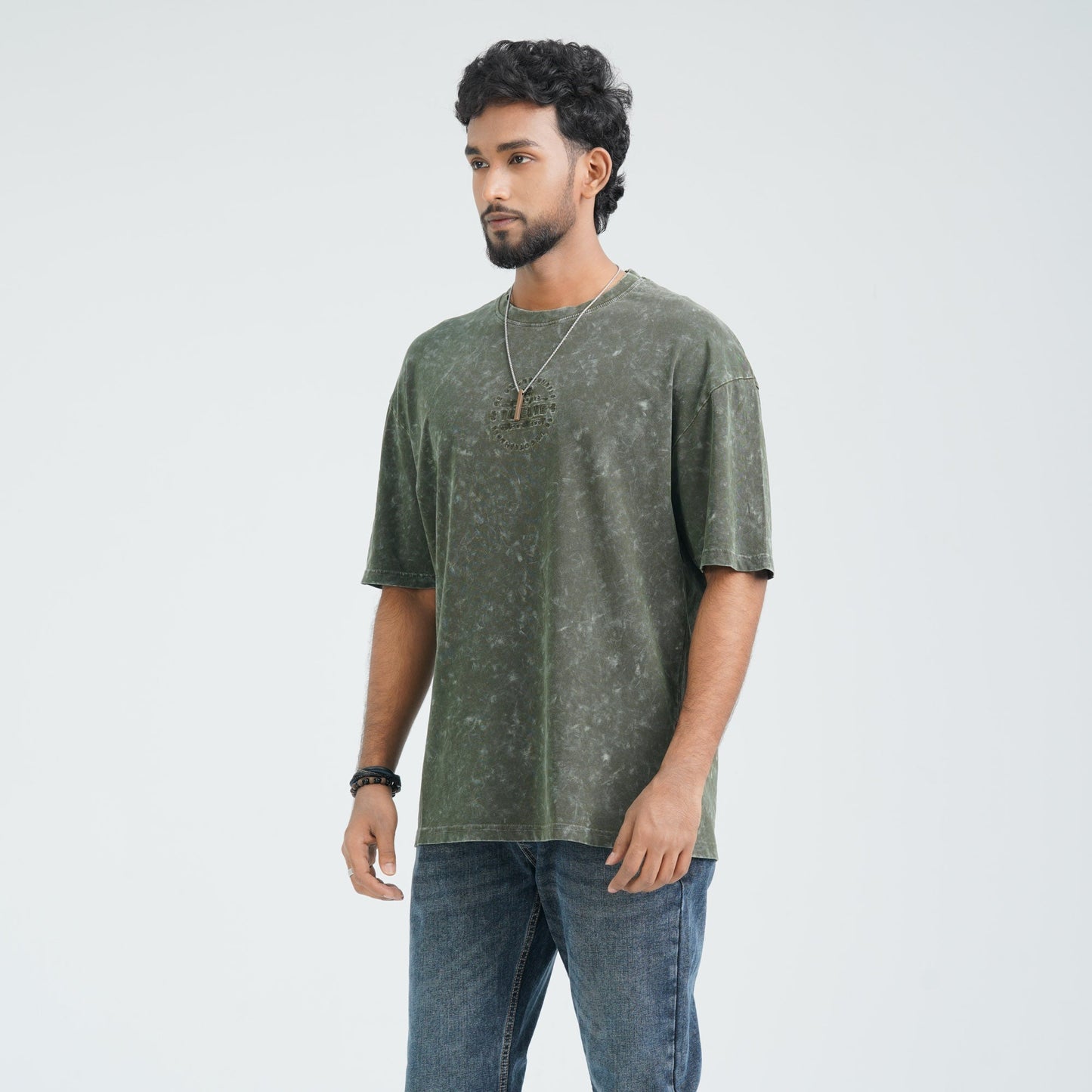 Men's Grey Cotton Oversized T-Shirt