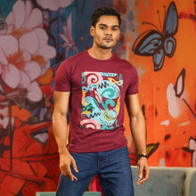 Load image into Gallery viewer, Men’s Maroon Print T-Shirt
