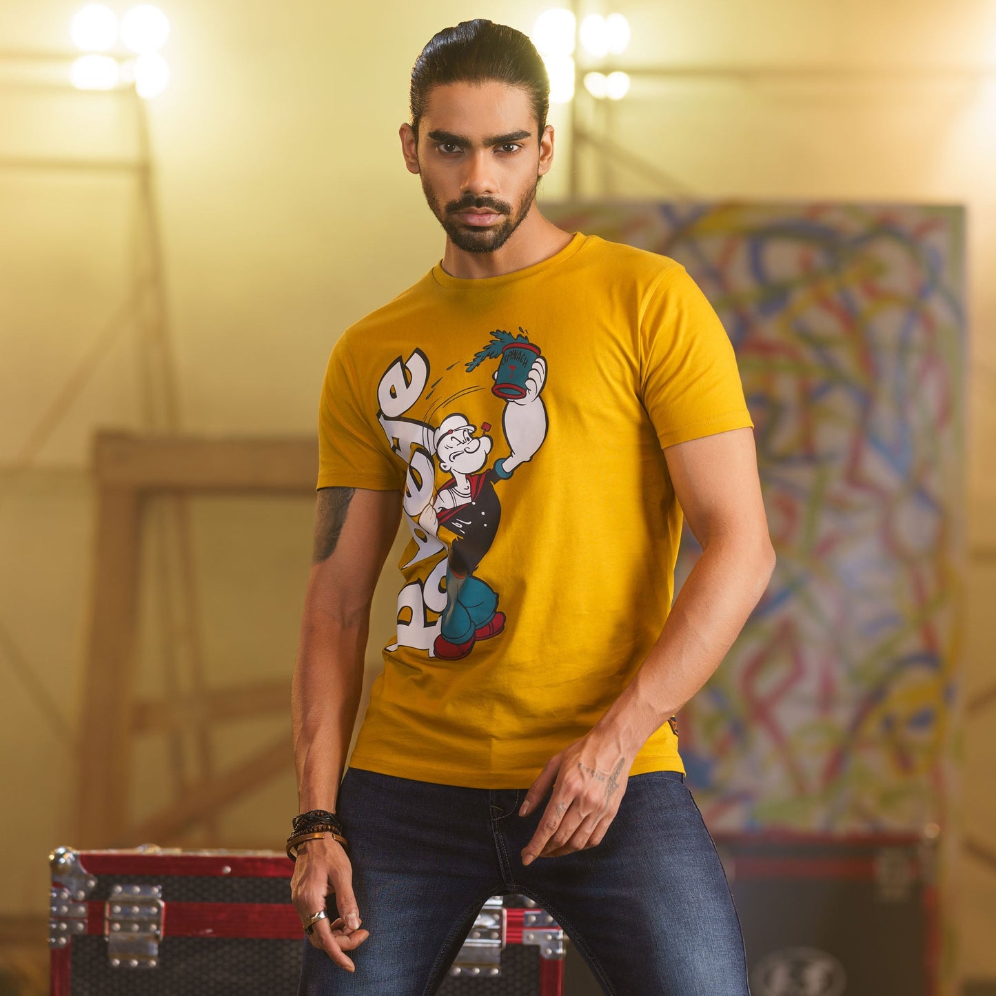Mens T- Shirt-Yellow