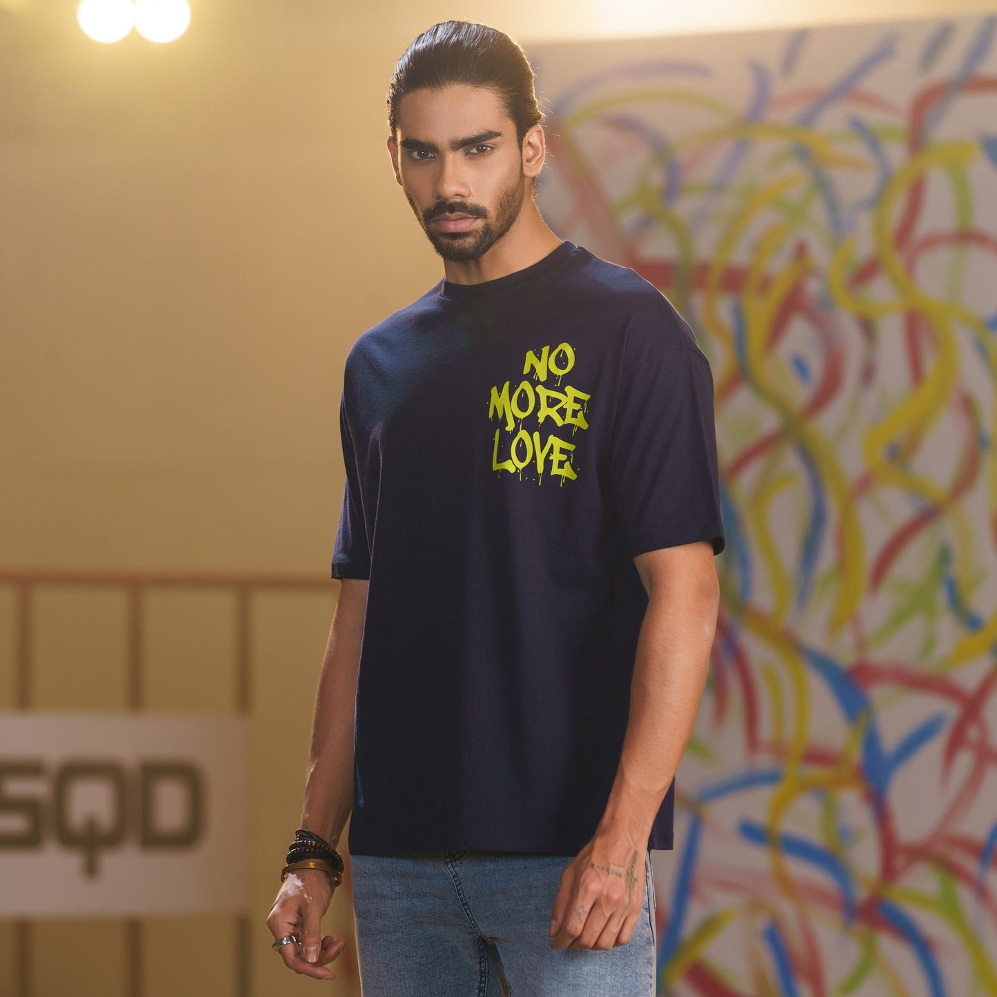 Men's Navy Drop Shoulder T-Shirt