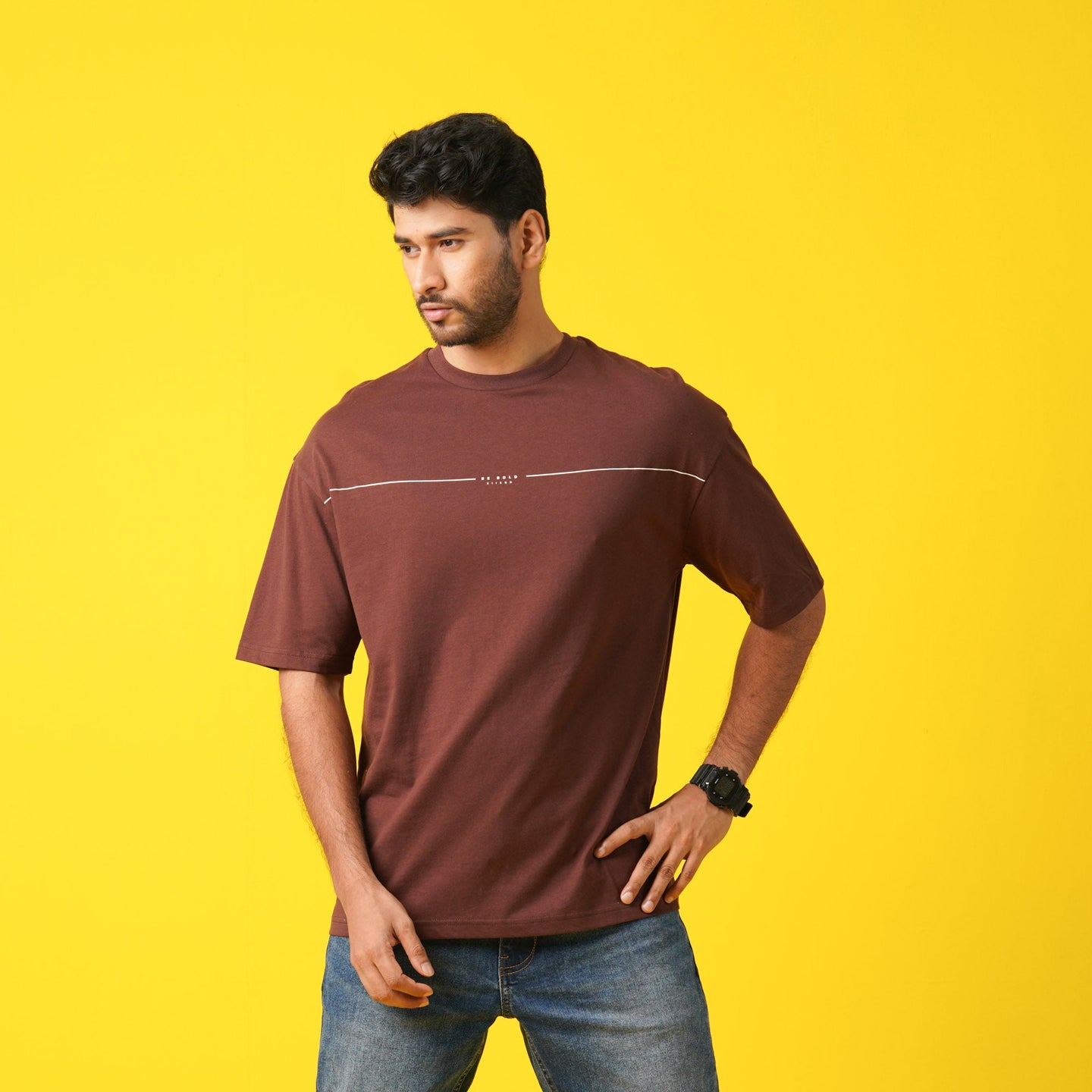 MENS T- SHIRT-DARK BROWN