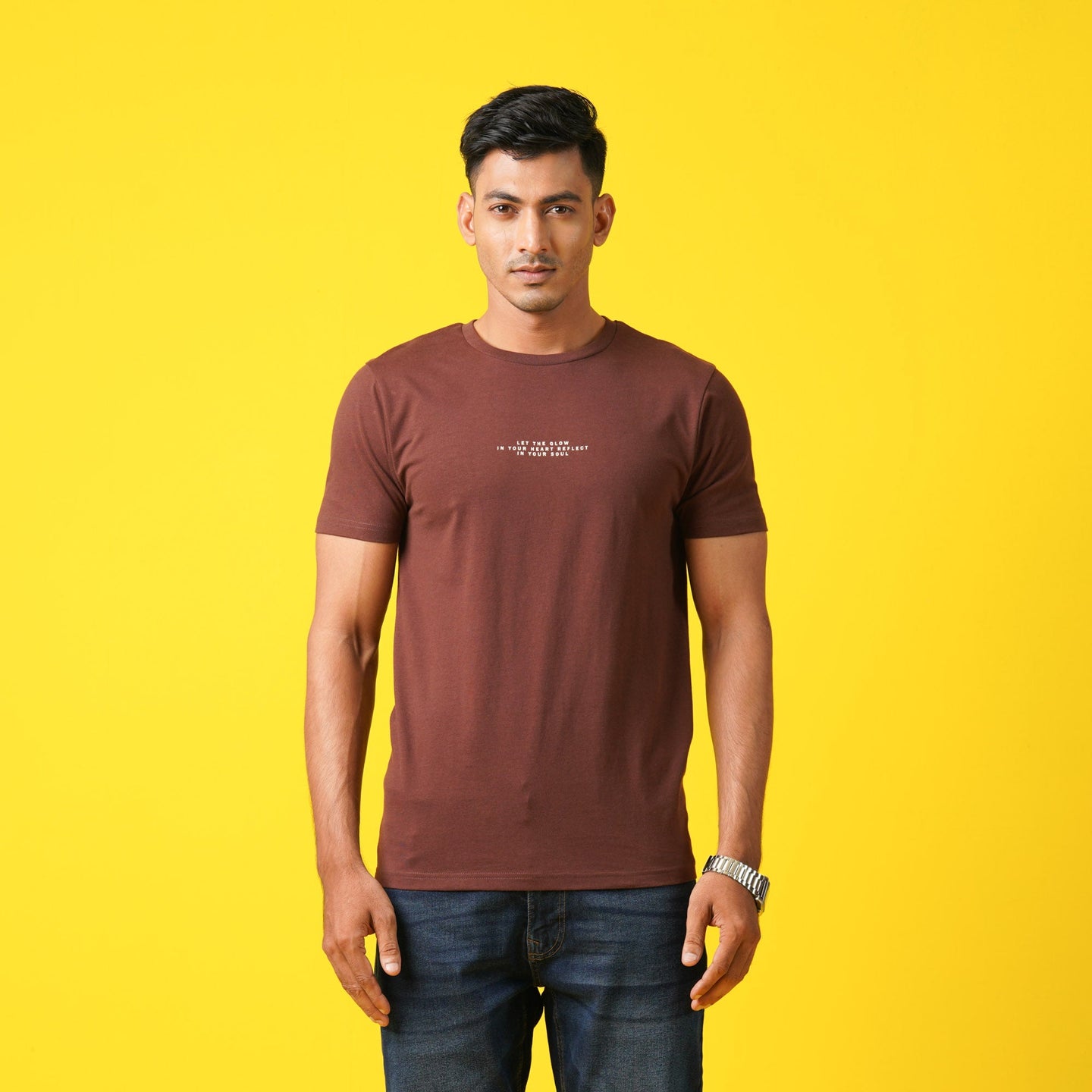 MENS T- SHIRT-DARK BROWN