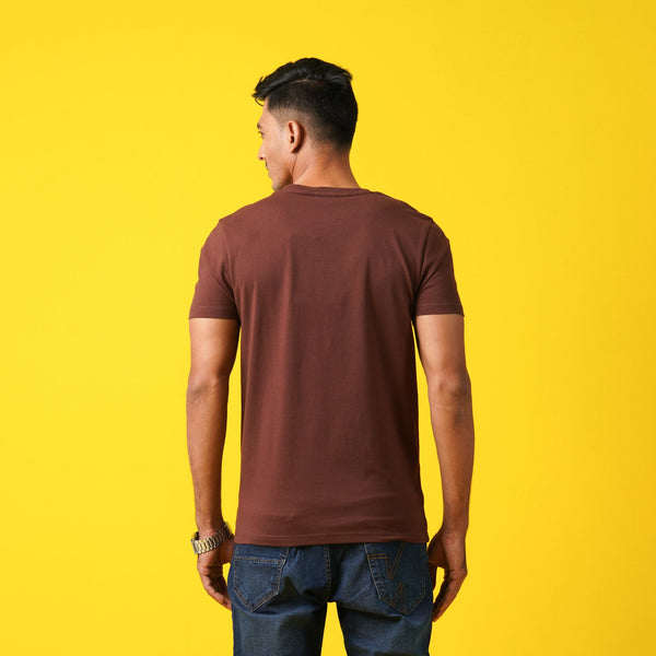 MENS T- SHIRT-DARK BROWN