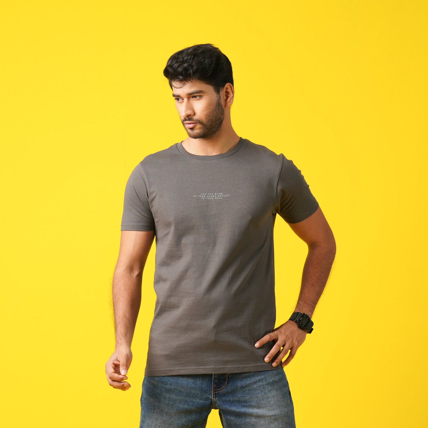 MENS T- SHIRT-GRAPHITE