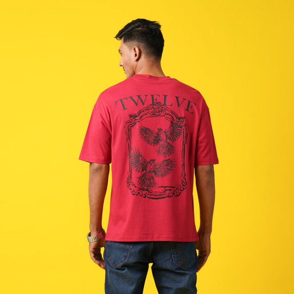 MENS T- SHIRT-VINTAGE RED