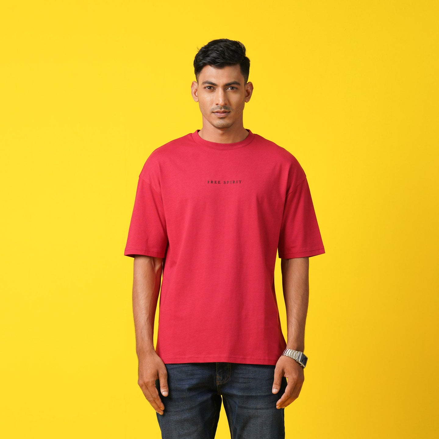 MENS T- SHIRT-VINTAGE RED