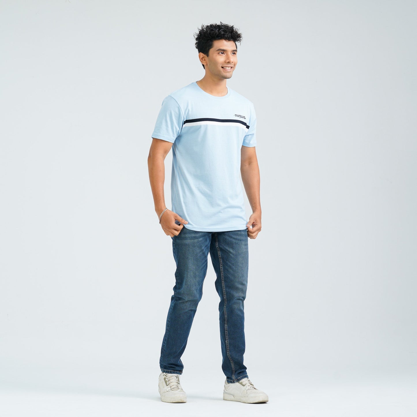 Men's Light Blue Cotton T-Shirt