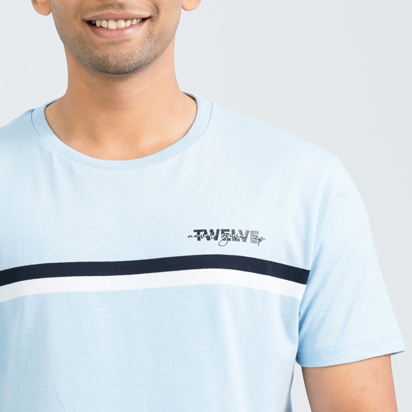 Men's Light Blue Cotton T-Shirt