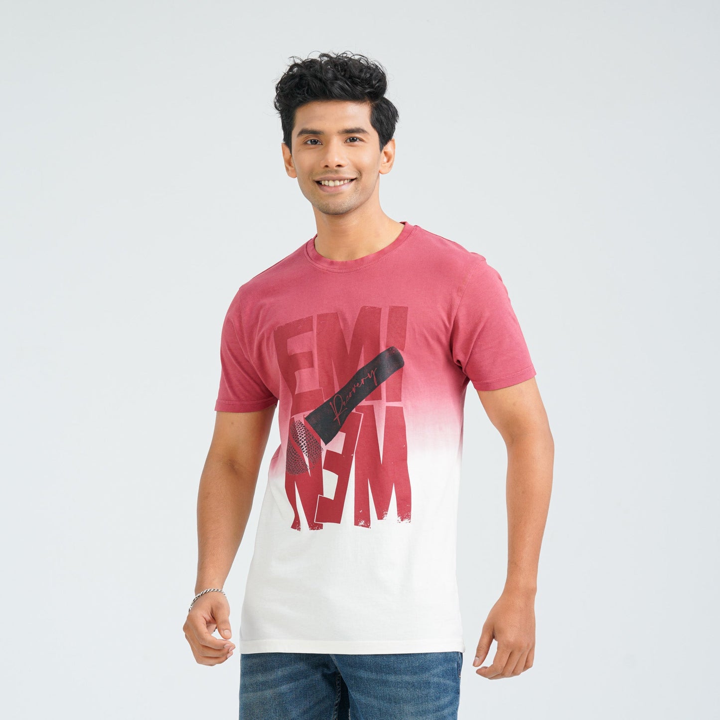 Men's Maroon Cotton T-Shirt