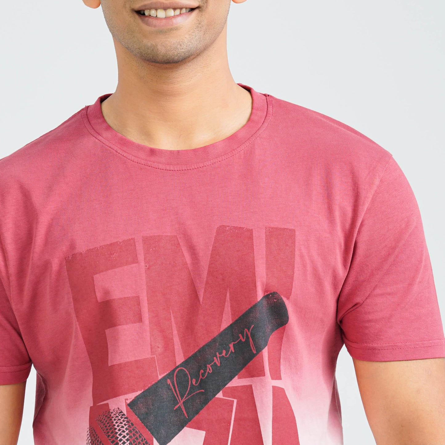 Men's Maroon Cotton T-Shirt