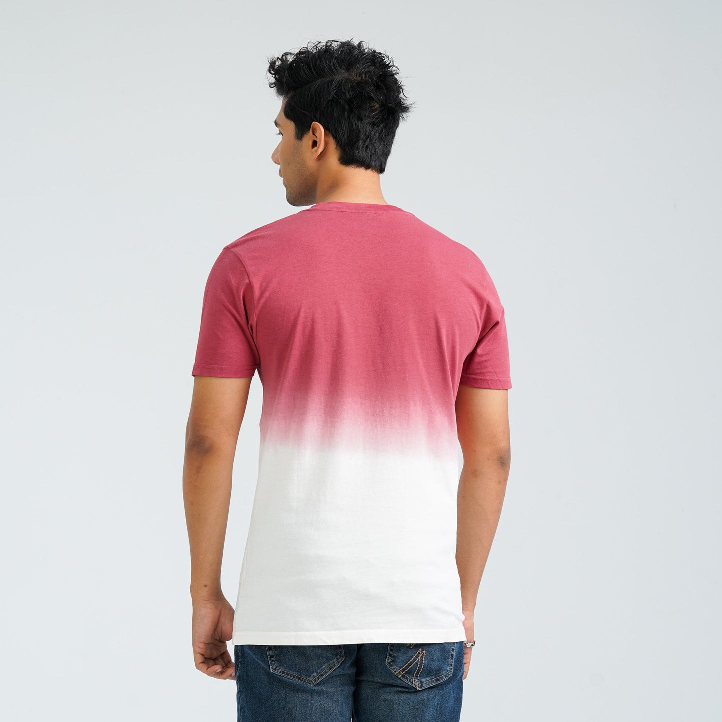 Men's Maroon Cotton T-Shirt