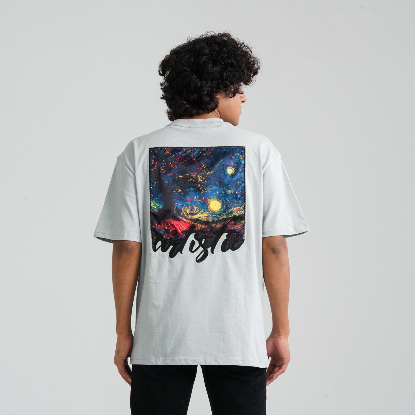 Men Grey Cotton Oversized T-Shirt