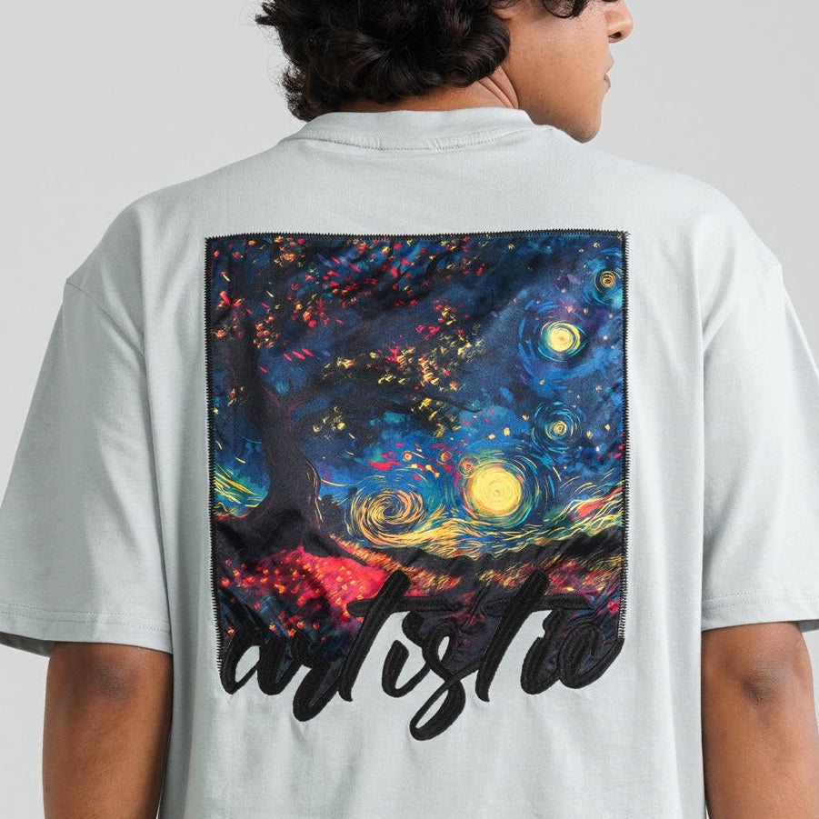 Men Grey Cotton Oversized T-Shirt