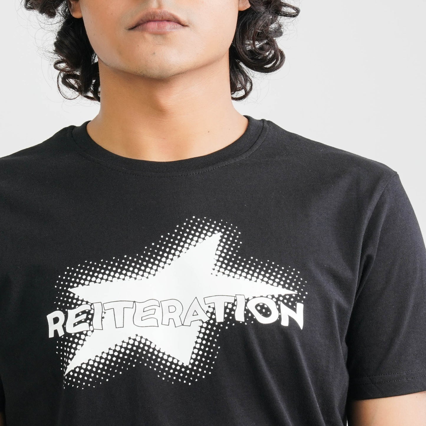 Men Black Cotton T-Shirt