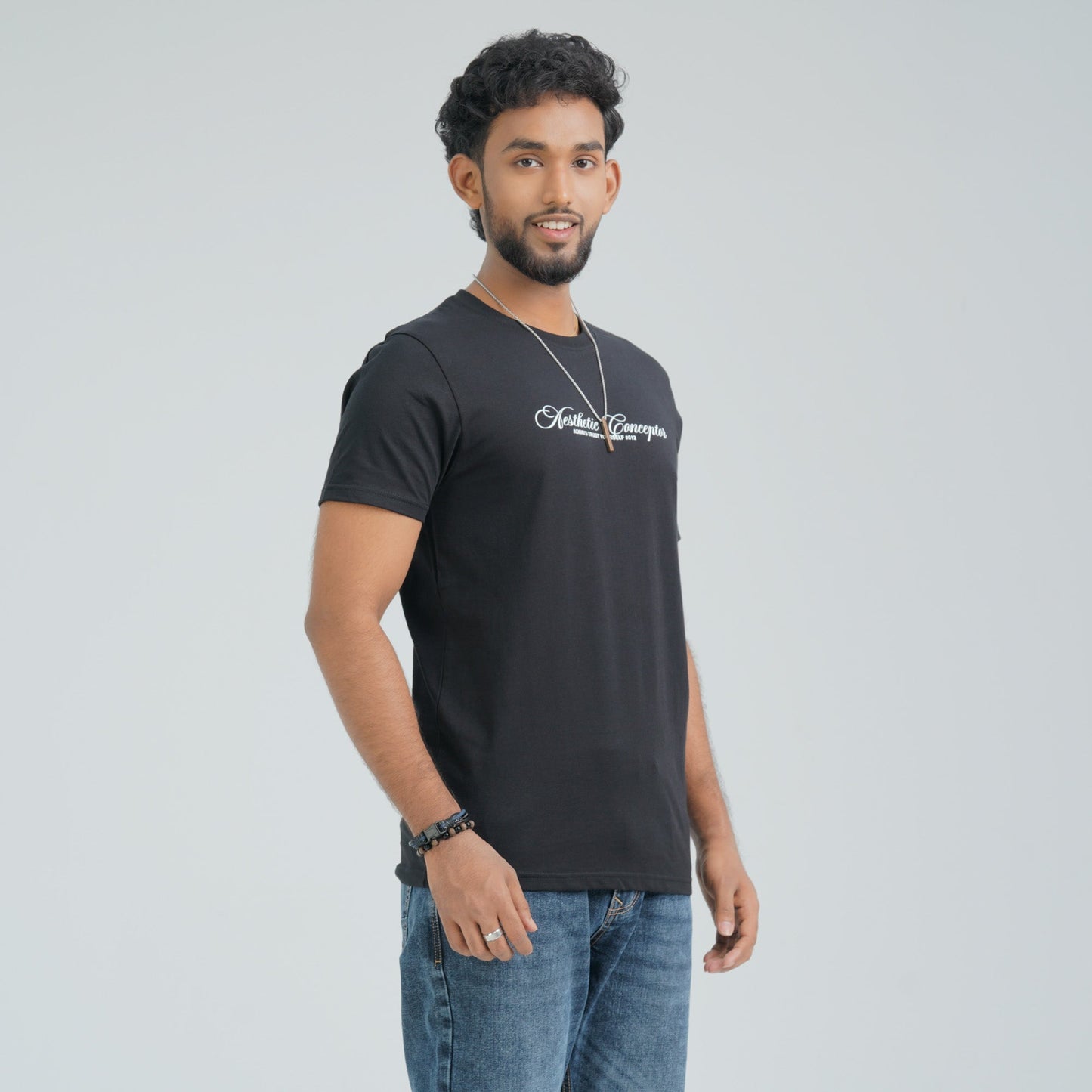 Men's Black Cotton T-Shirt