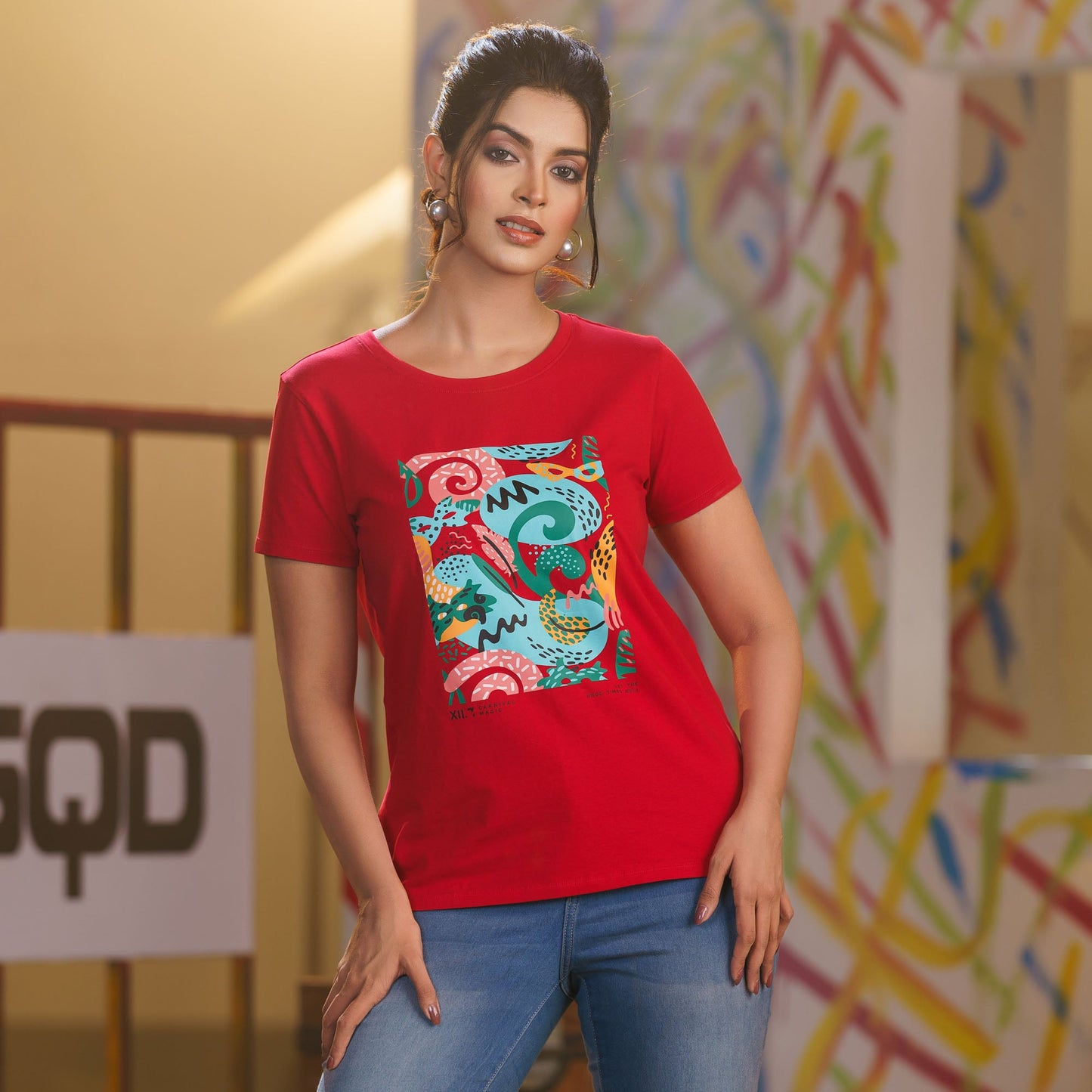 LADIES T-SHIRT-MAROON