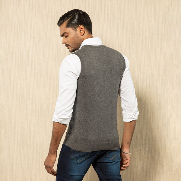 Mens Winter Vest- Grey Melange