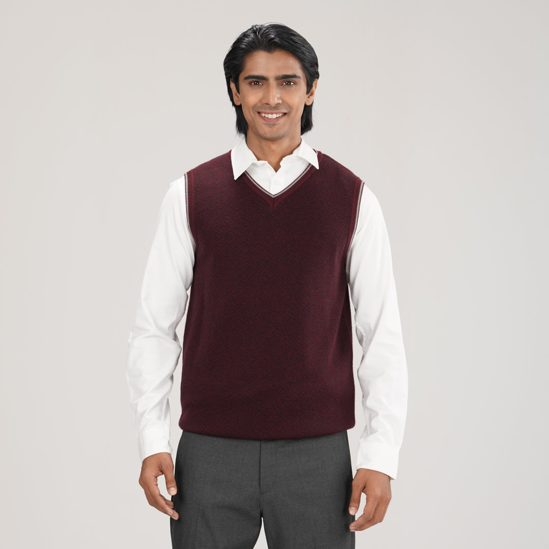 Mens Maroon Sweater Vest