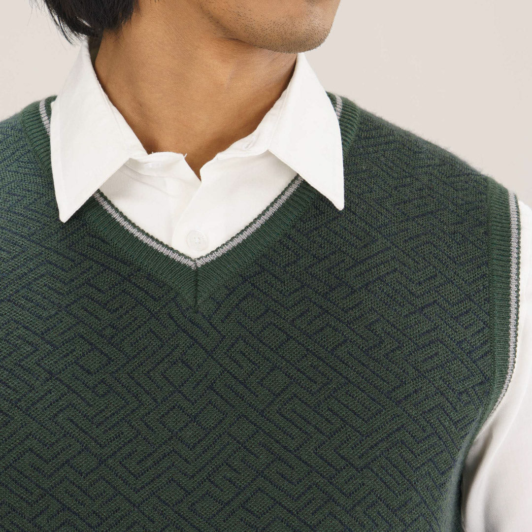 Mens Olive Sweater Vest