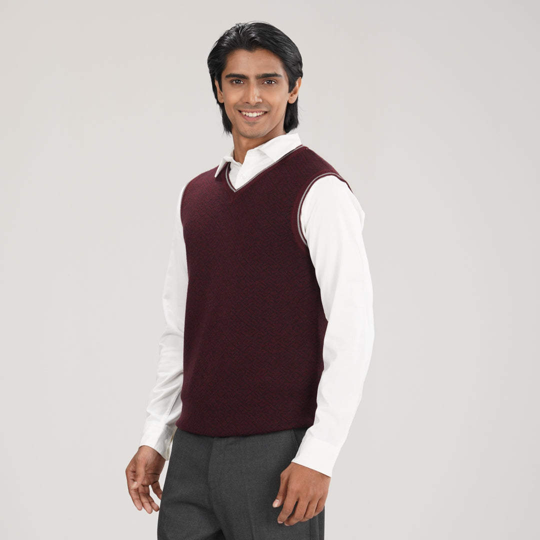 Mens Maroon Sweater Vest