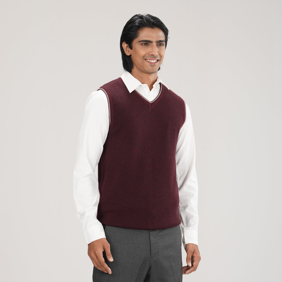 Mens Maroon Sweater Vest