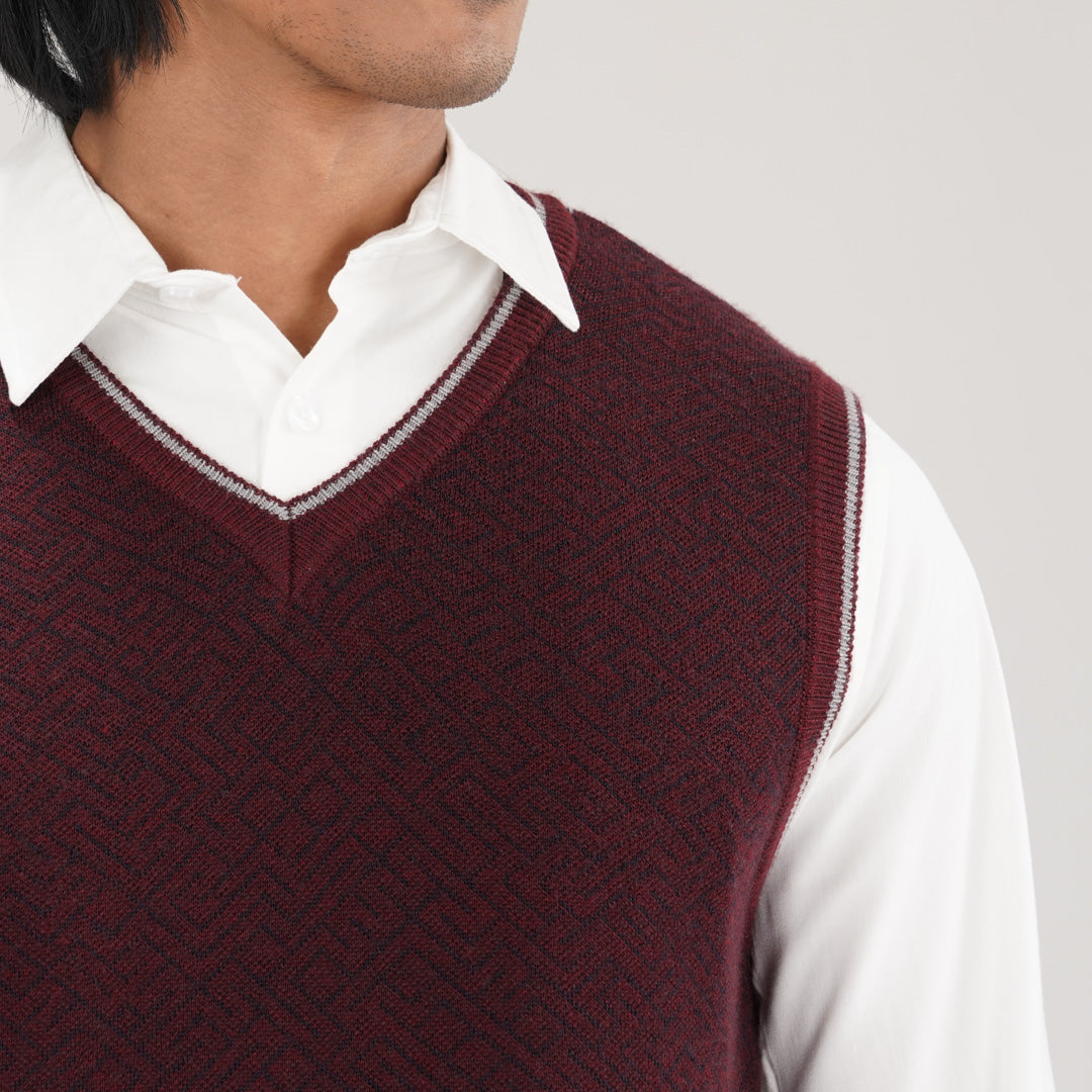 Mens Maroon Sweater Vest