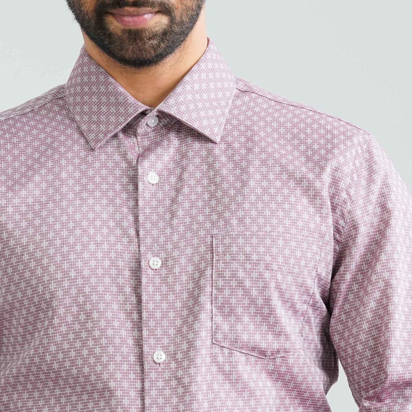 Men's Red Cotton Formal Shirt