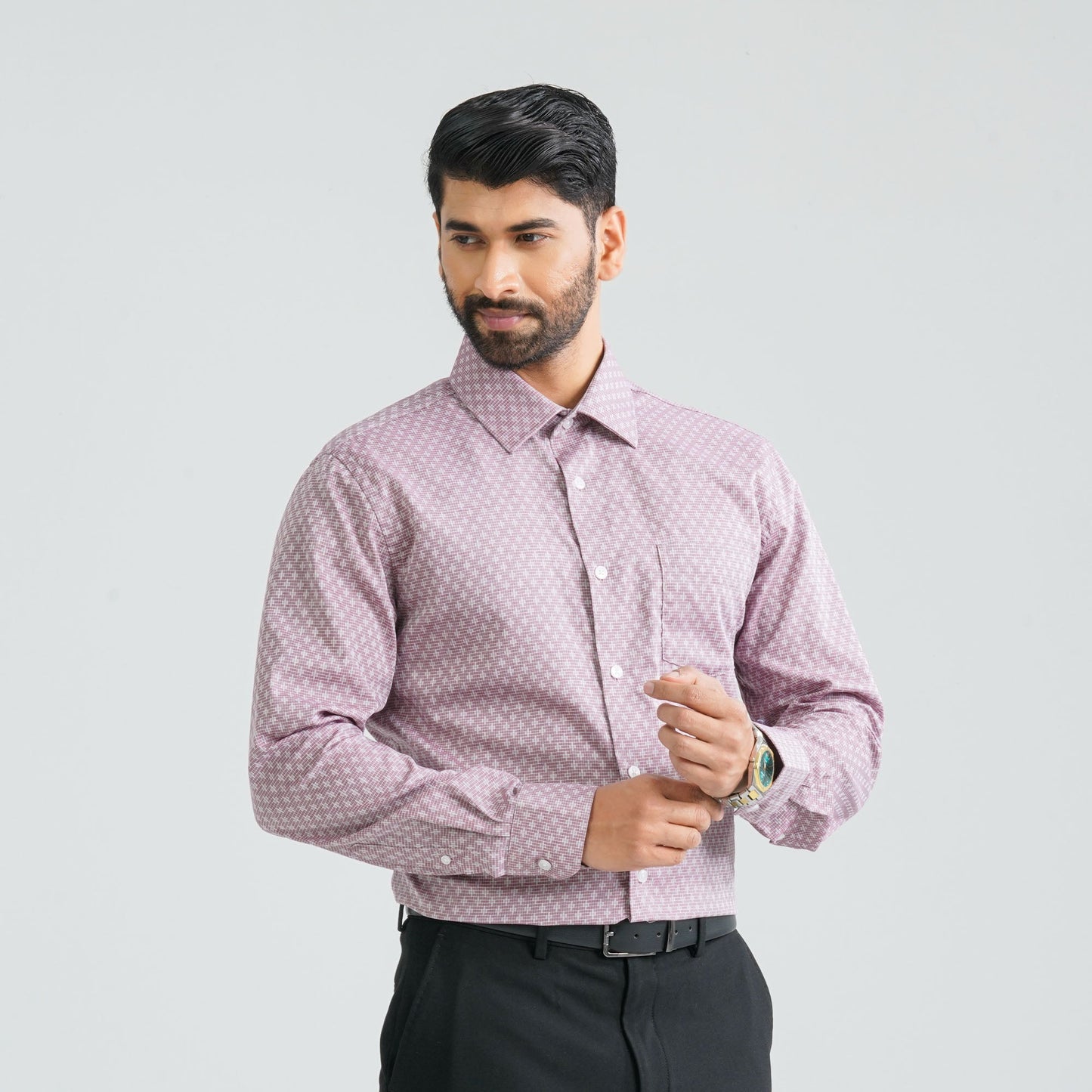 Men's Red Cotton Formal Shirt
