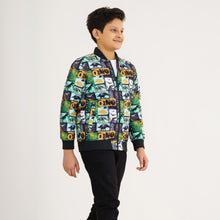 Load image into Gallery viewer, Boy&#39;s Mustard Printed Bomber Jacket
