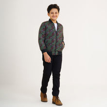 Load image into Gallery viewer, Boy&#39;s Olive Printed Bomber Jacket
