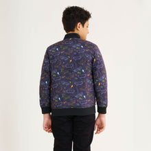 Load image into Gallery viewer, Boy&#39;s Black Printed Bomber Jacket
