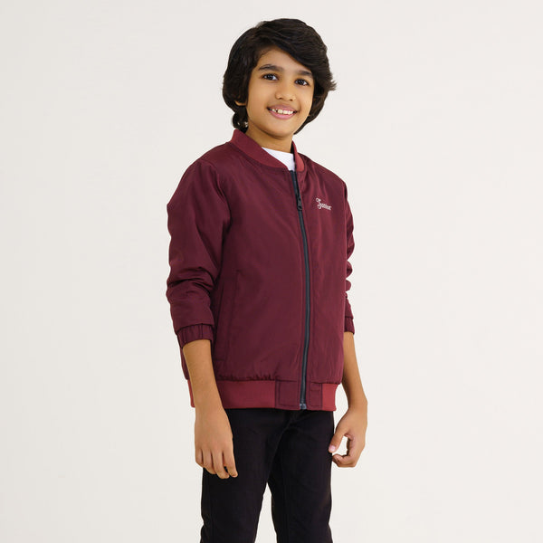 Baby Boy's Maroon Bomber Jacket