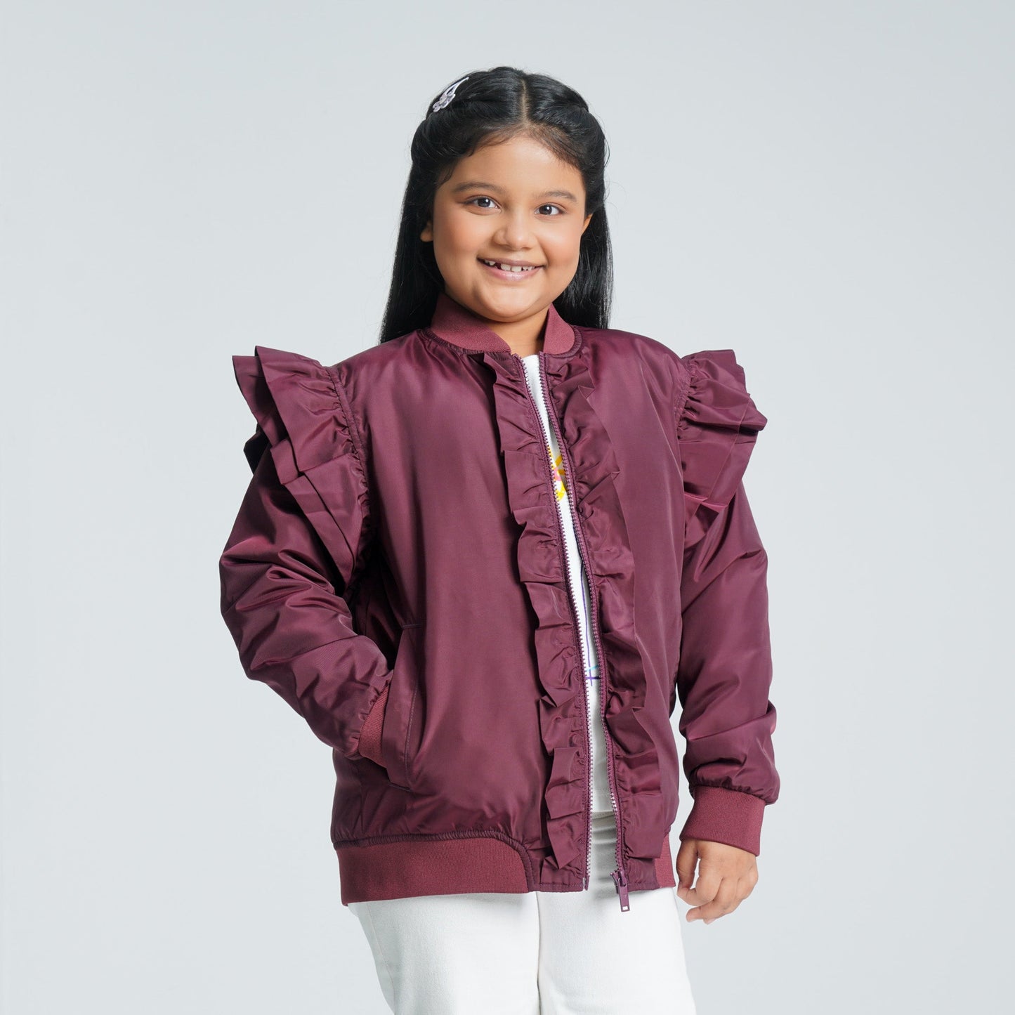 Girls Maroon Bomber