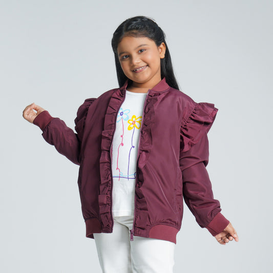 Girls Maroon Bomber