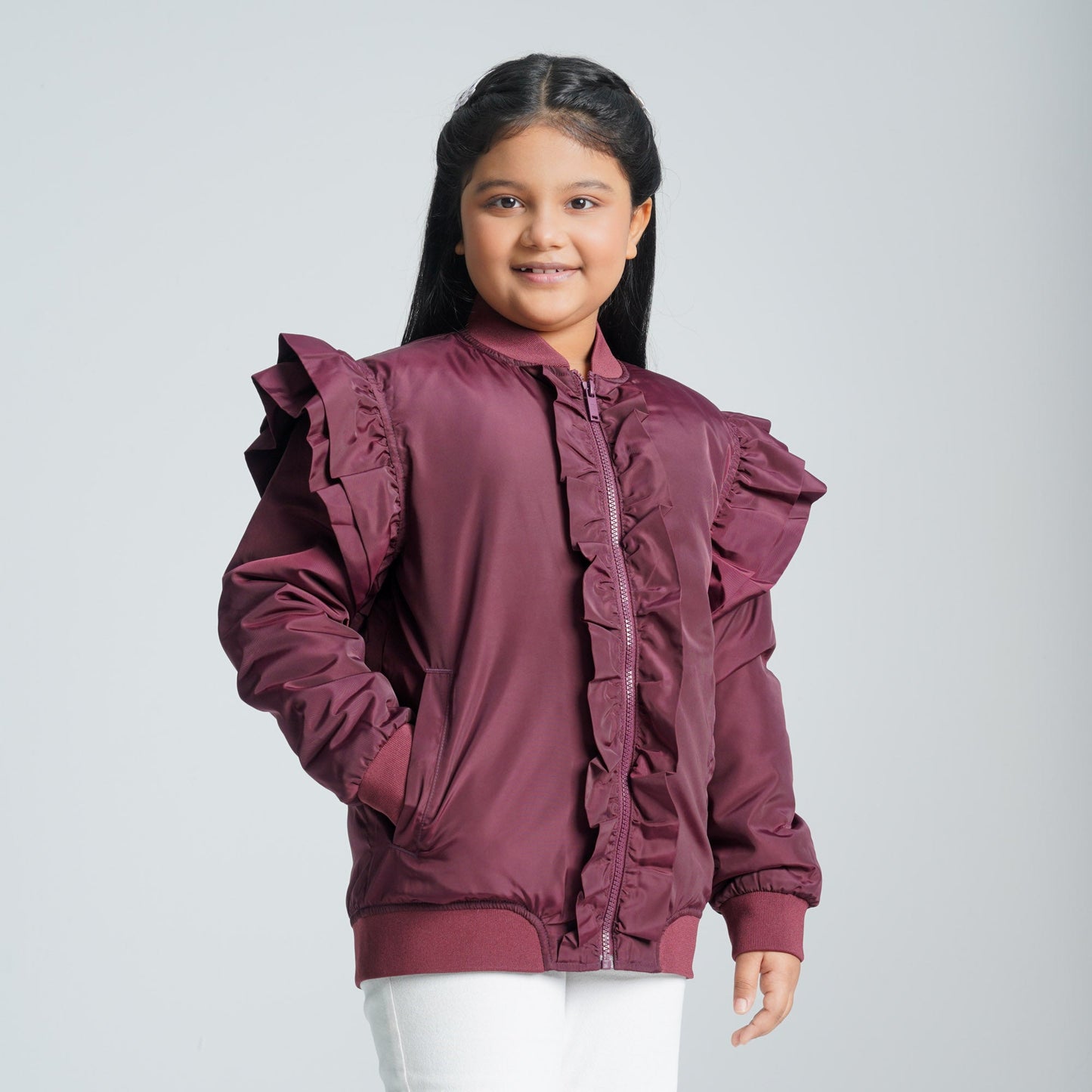 Girls Maroon Bomber