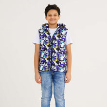 Load image into Gallery viewer, Boy&#39;s Blue Printed Husky Jacket
