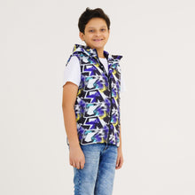 Load image into Gallery viewer, Boy&#39;s Blue Printed Husky Jacket
