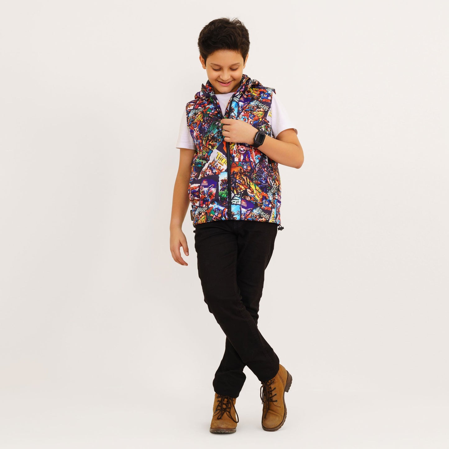 Boys' Red Printed Husky Jacket